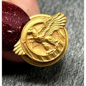 Vtg WWII Honorable Discharge Ruptured Duck Collar Insignia Pin Lapel Button 2pc
